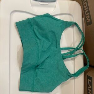 Women's greenish teal energy long line bra